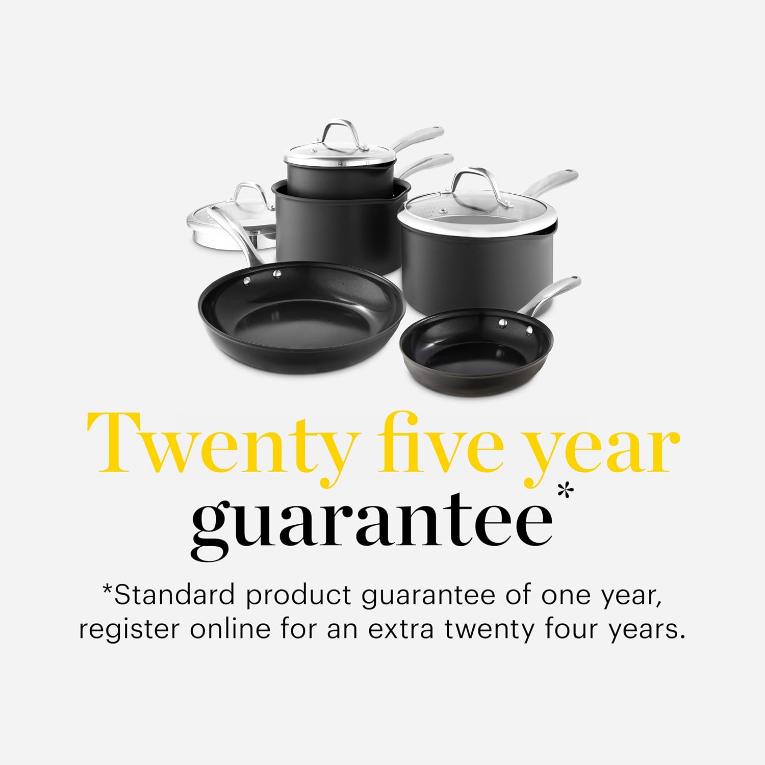 Thumbnail 6 de Good Food in Partnership with Tower Hard Anodised 5-Piece Cookware Set (Ceramic Non-Stick, Induction Compatible) – Grey