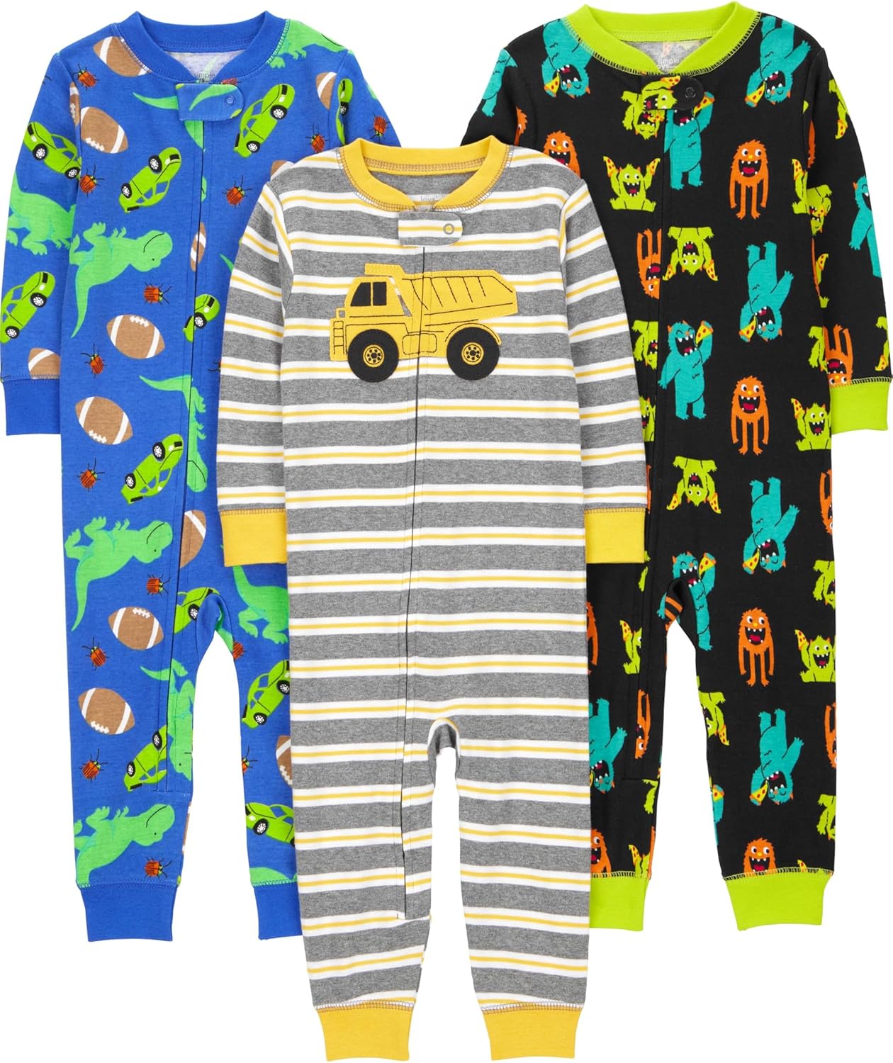 Simple Joys by Carter's Baby-Boys 3-Pack Snug Fit Footless Cotton Pajamas