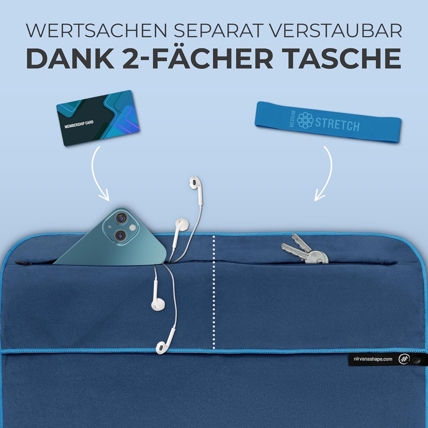 Thumbnail 2 de NirvanaShape Fitness-Handtuch mit Magnet-Clip: ultrasaugfähig & kompakt fürs Gym