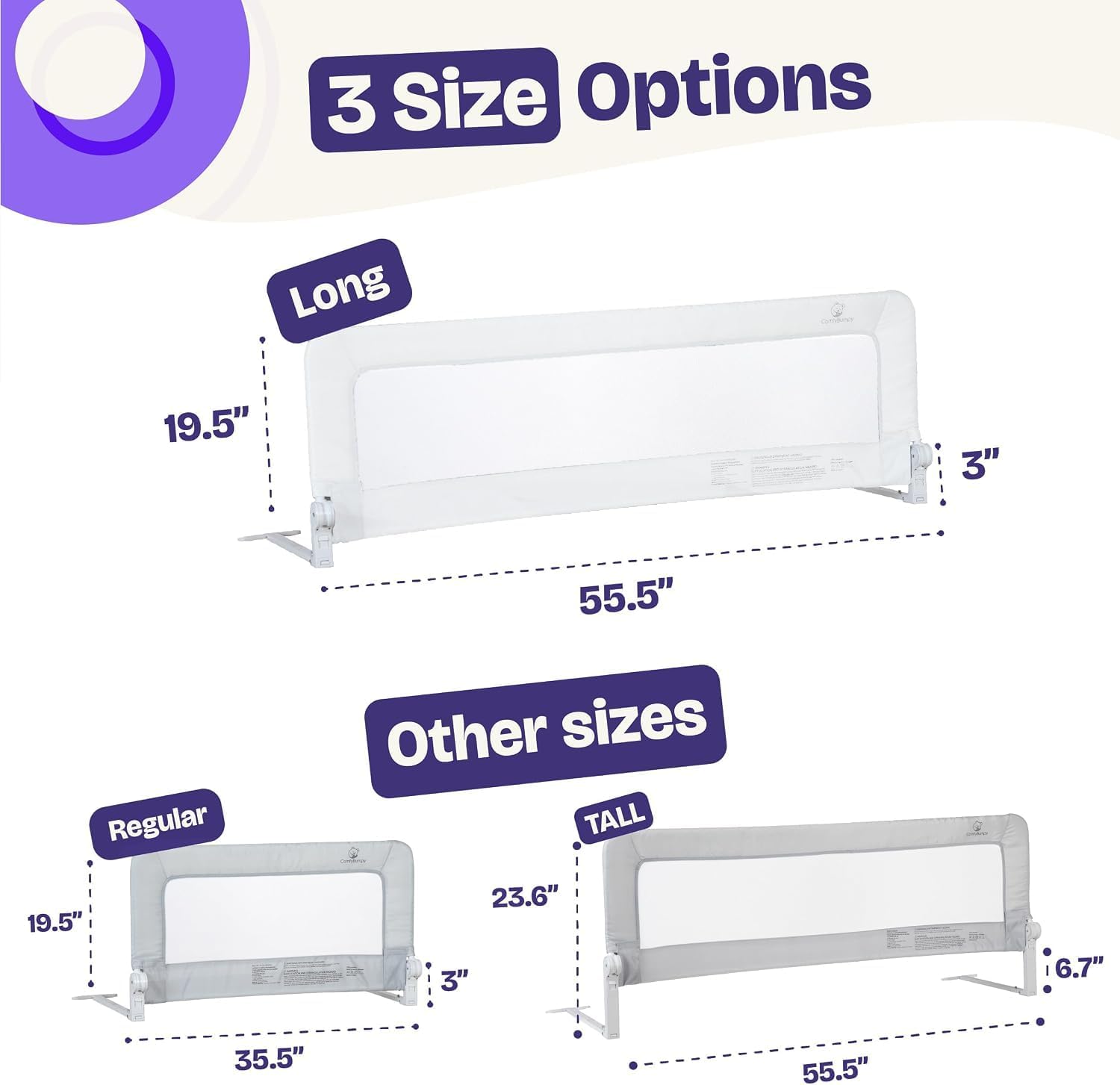 Detalle de ComfyBumpy Toddler Bed Rail, 141 cm