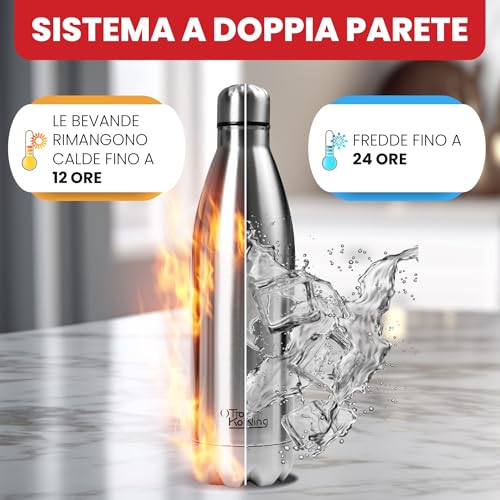 Thumbnail 6 de OTTO KONING Borraccia Termica 1 L Acciaio Inox Doppia Parete: robusta, pratica e versatile