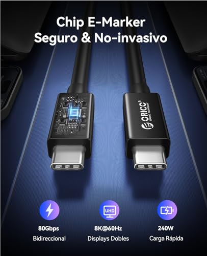 Detalle 2 de Câble ORICO Thunderbolt 5 80Gbps