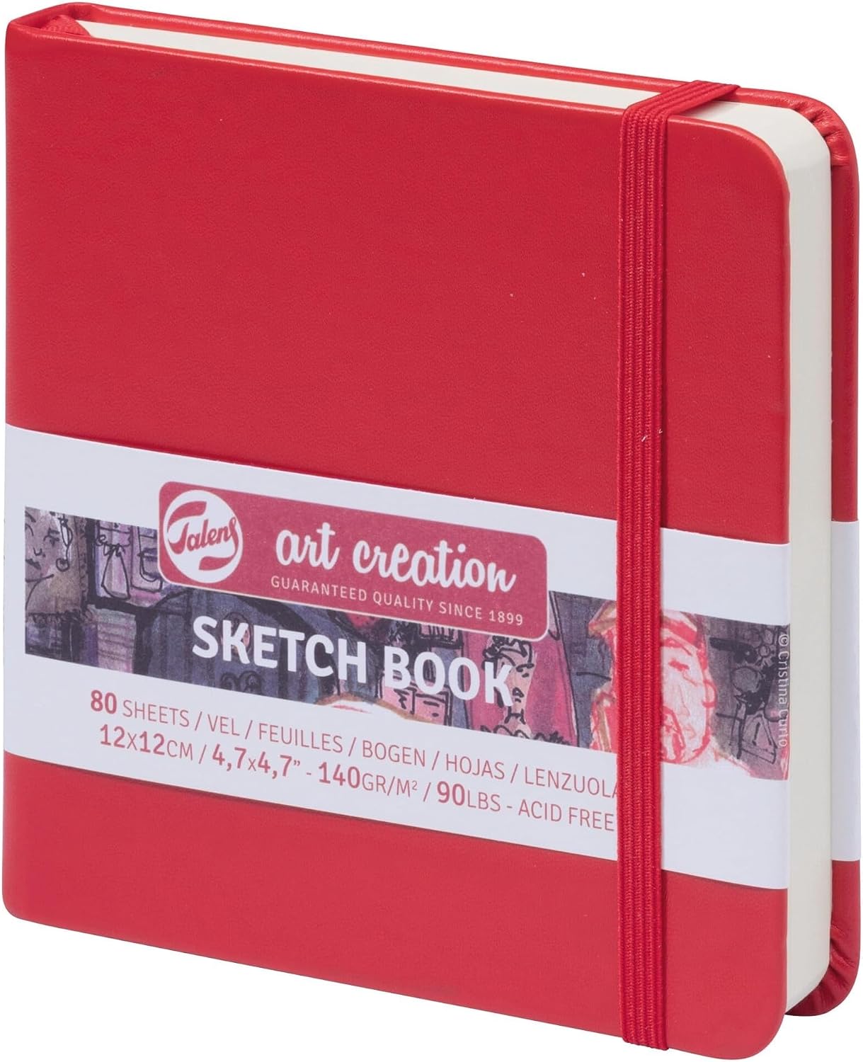 Detalle de ターレンス アートクリエーションスケッチブック T9314-204M 12×12cm・赤・細目中性紙