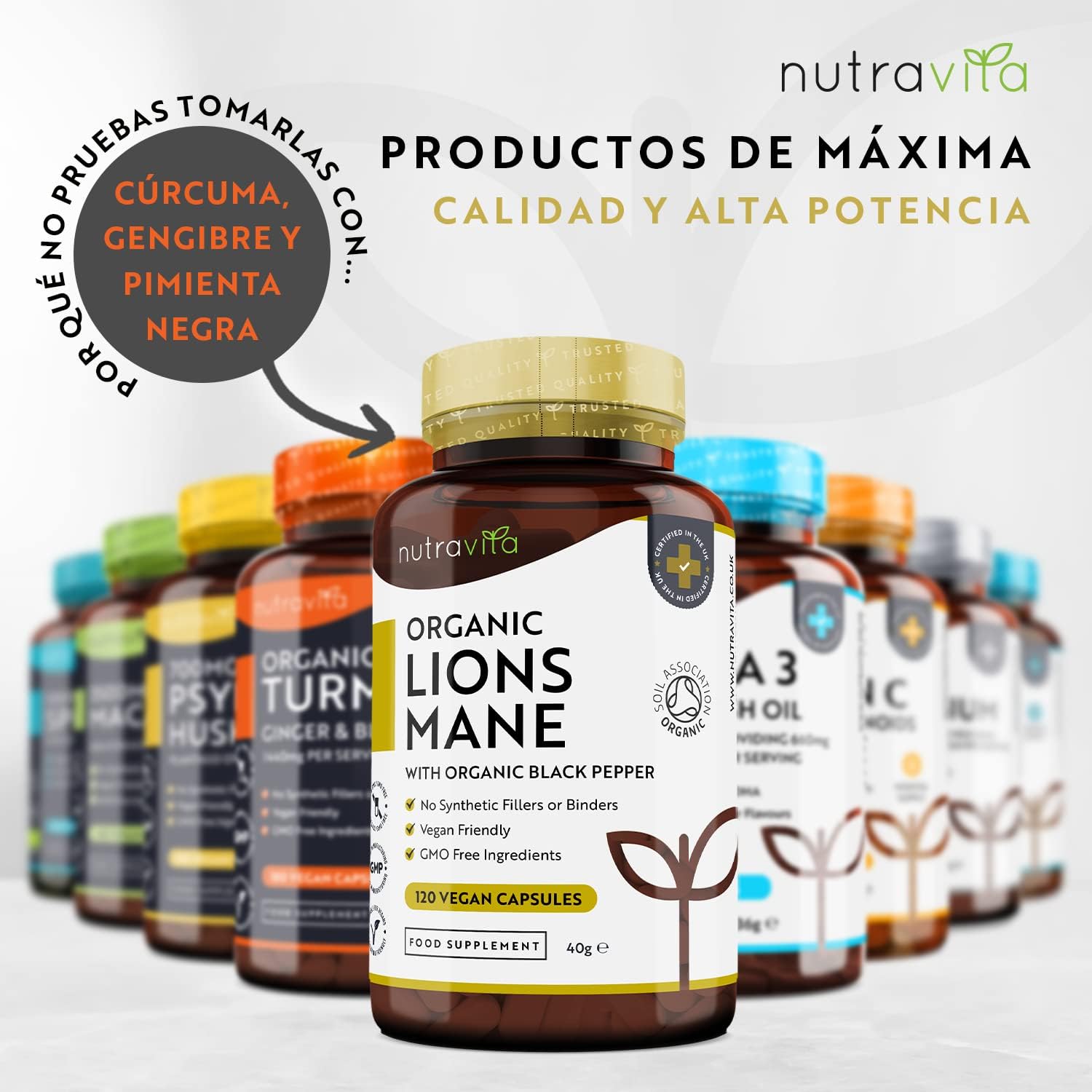 Thumbnail 6 de Nutravita 120 cápsulas Melena de León 1500 mg