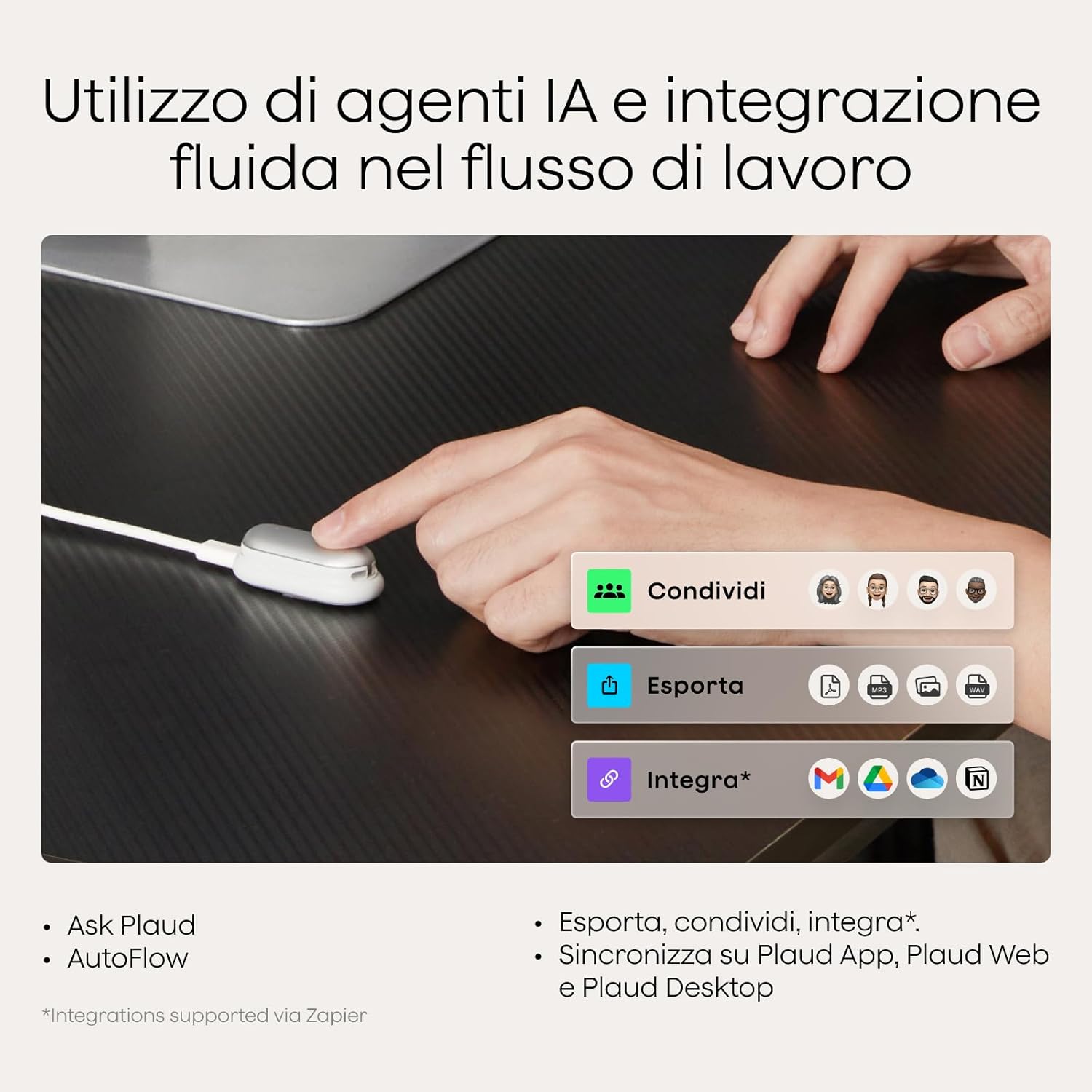 Thumbnail 6 de Plaud NotePin Registratore Vocale AI Professionale – Trascrizione in 112 lingue, Riassunti Multidimensionali e Controllo Appunti