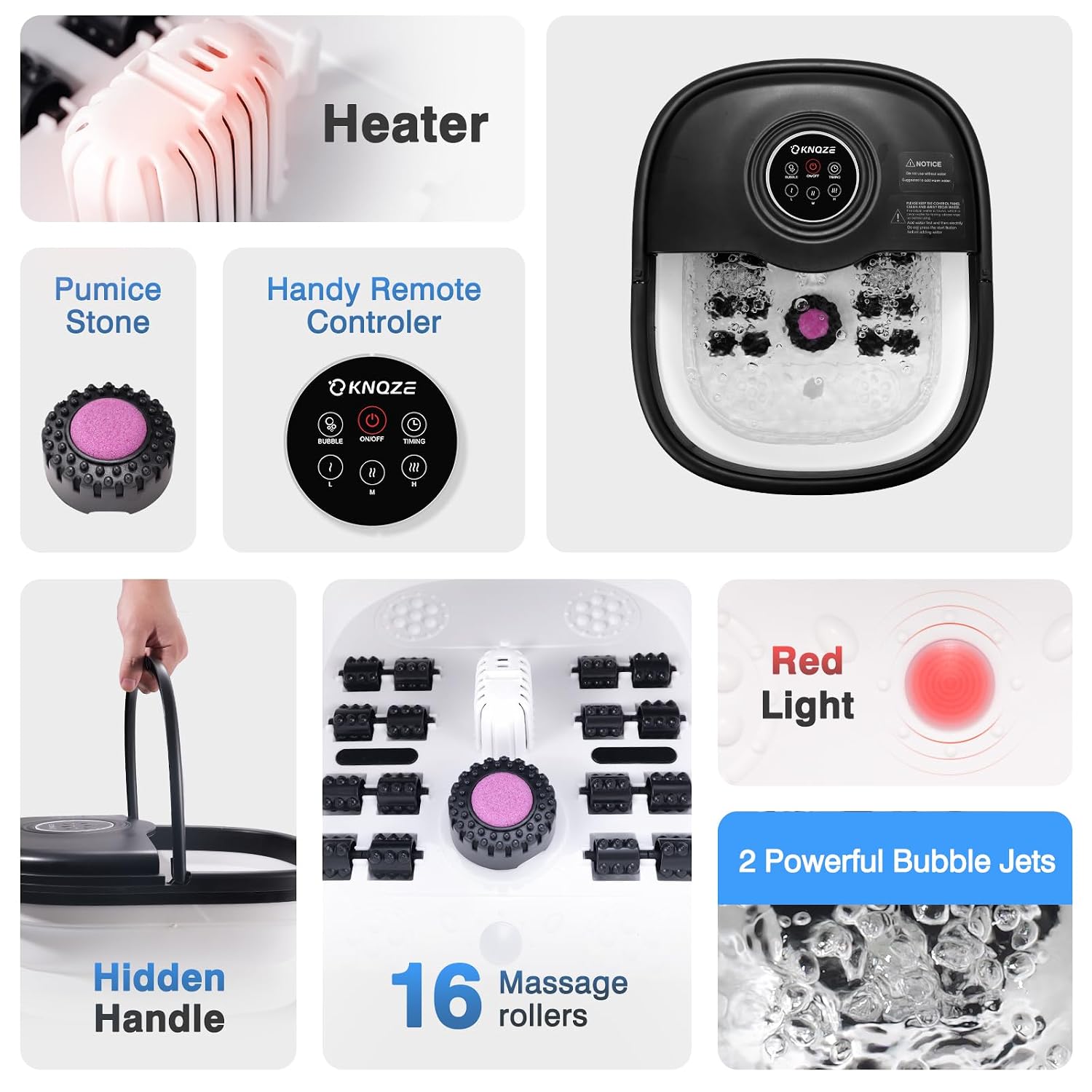 Thumbnail 4 de KNQZE Collapsible Foot Spa 16 Rollers