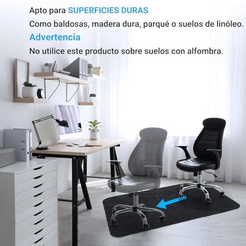 Detalle de COSYLAND Protector Suelo para Silla Ruedas 120x90 cm – Negro: Alfombrilla Protectora para Suelos Duro y Gaming