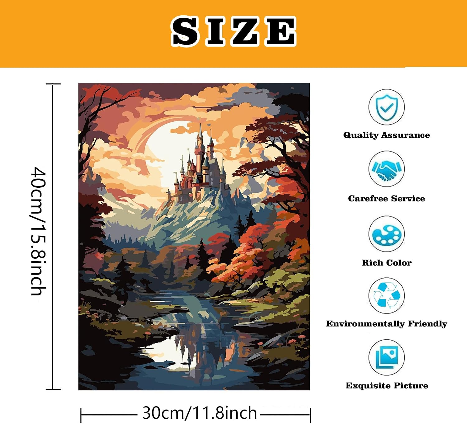Detalle de Meothan Paint by Number Kit, 12" x 16