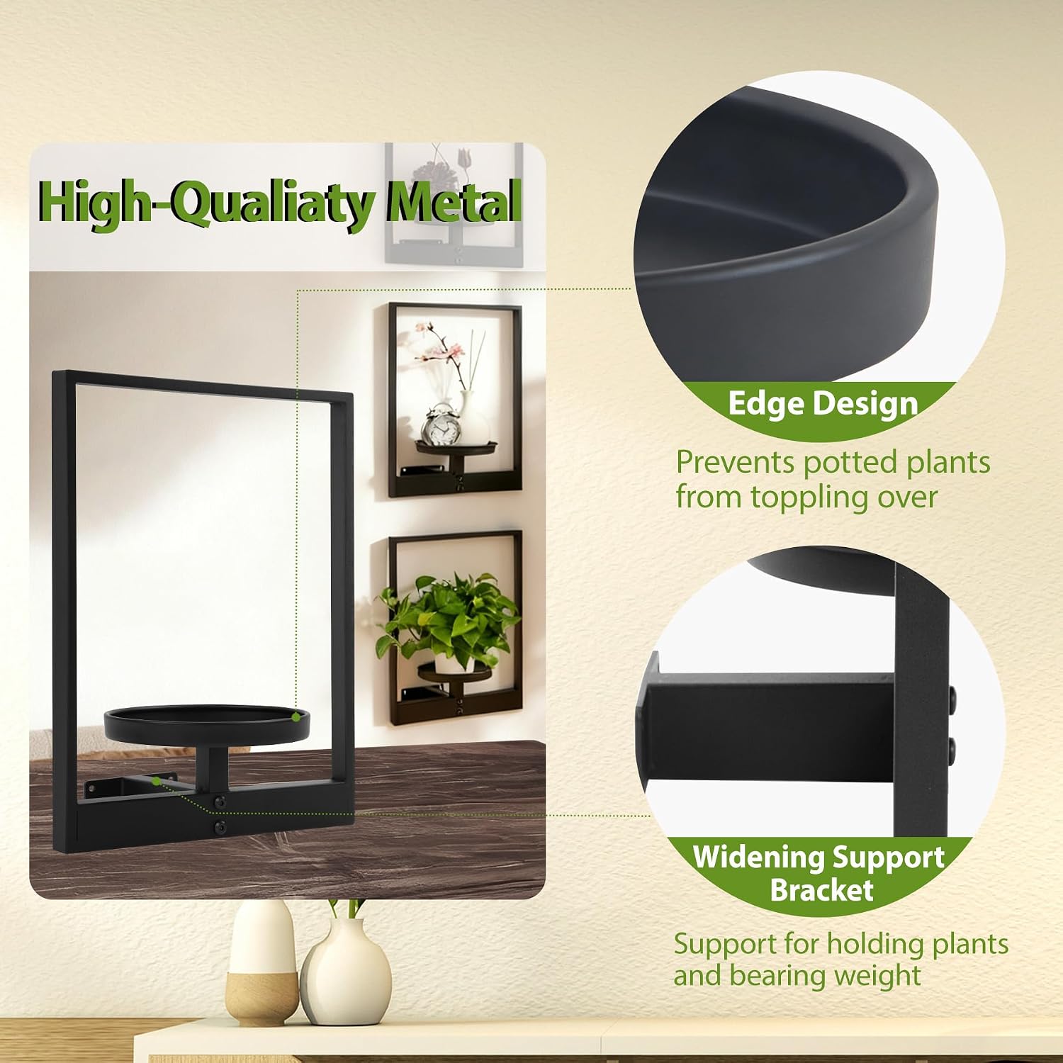 Thumbnail 4 de Vitalsvn Wall-Mounted Plant Stand, 3-Pack