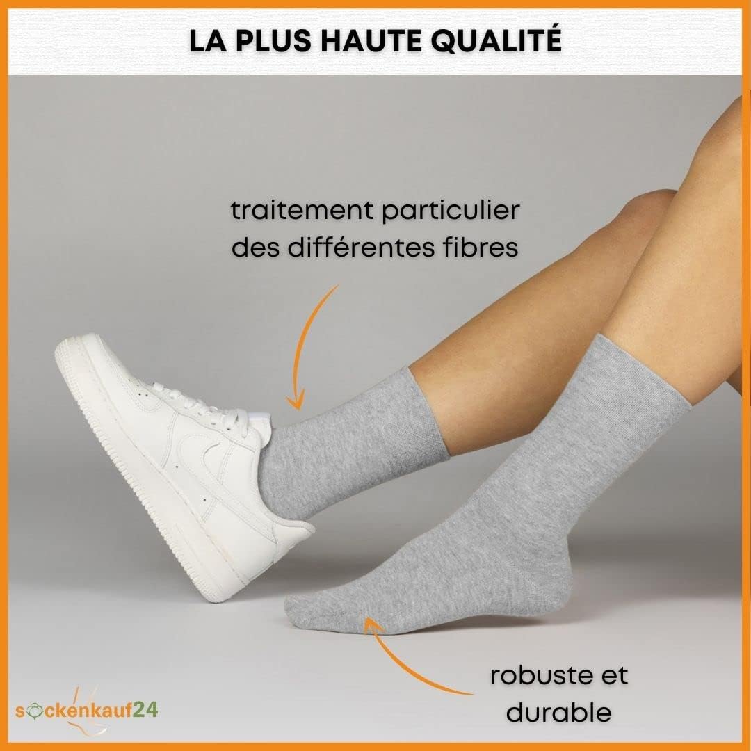 Detalle de 10 Paires Chaussettes Homme Femme Coton Confortable Respirantes
