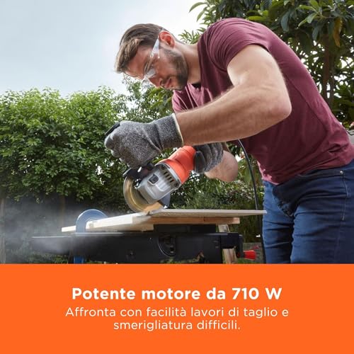Detalle de BLACK+DECKER BEG010-QS smerigliatrice angolare a filo da 710 W, disco 115 mm