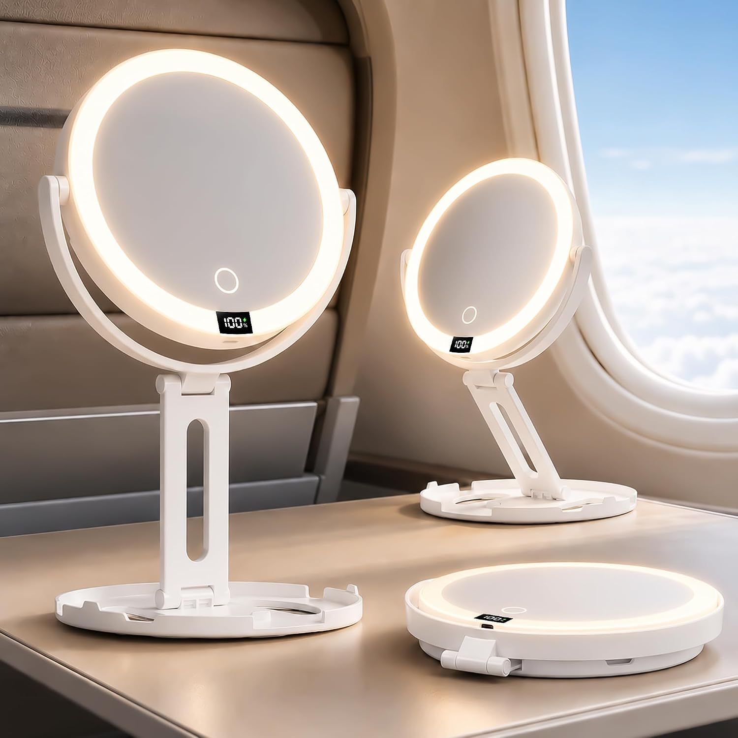 Detalle de Travel Makeup Mirror with Lights, 20X Magnification
