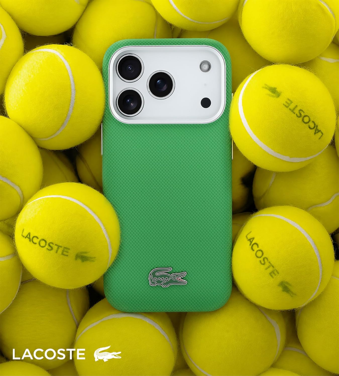 Detalle 2 de LACOSTE iPhone 17 Pro用ケース MagSafe対応 プチピケデザイン PVC製 エストラゴン