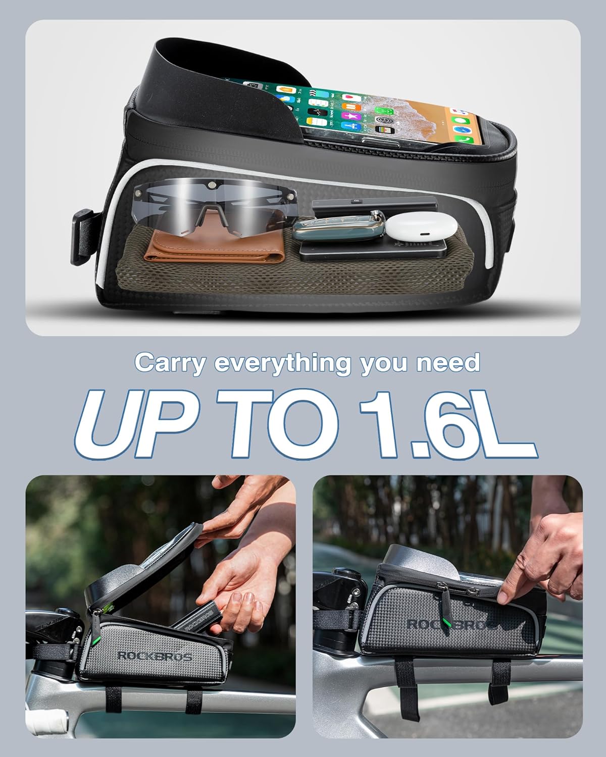 Thumbnail 4 de ROCKBROS Bike Frame Bag for Phones Up to 7 Inches