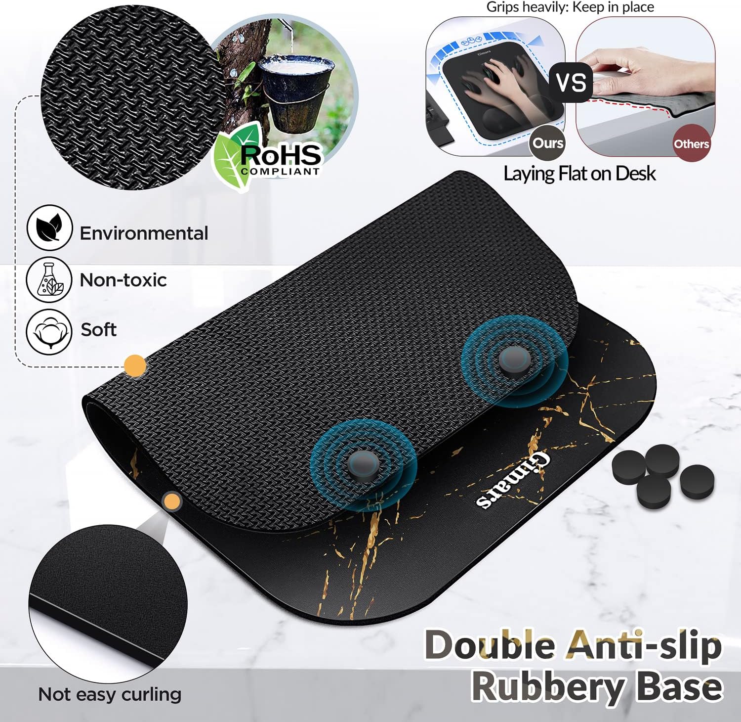 Thumbnail 4 de Gimars Tappetino Mouse Poggiapolsi 280x210 mm