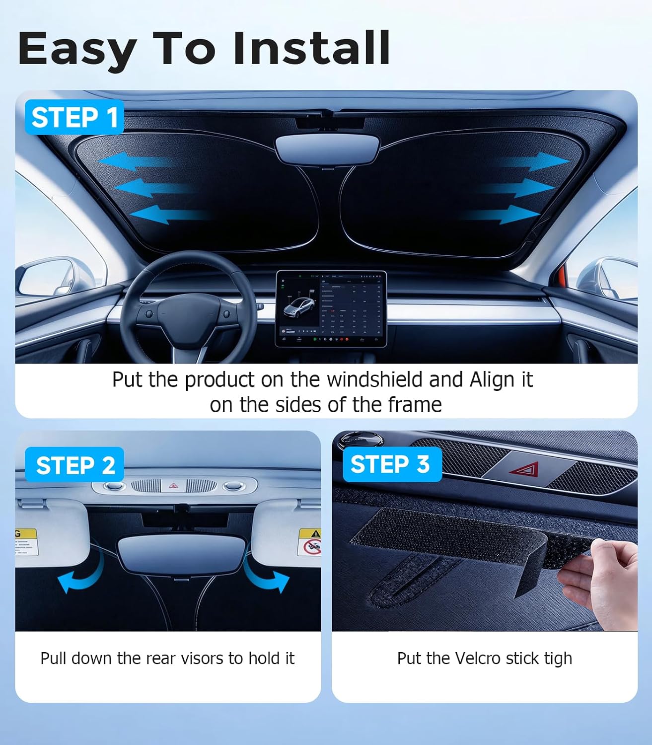 Thumbnail 6 de DMJN Front Windshield Sun Shade for Toyota RAV4 (2019-2026) with Nano Ice-Crystal Coatings