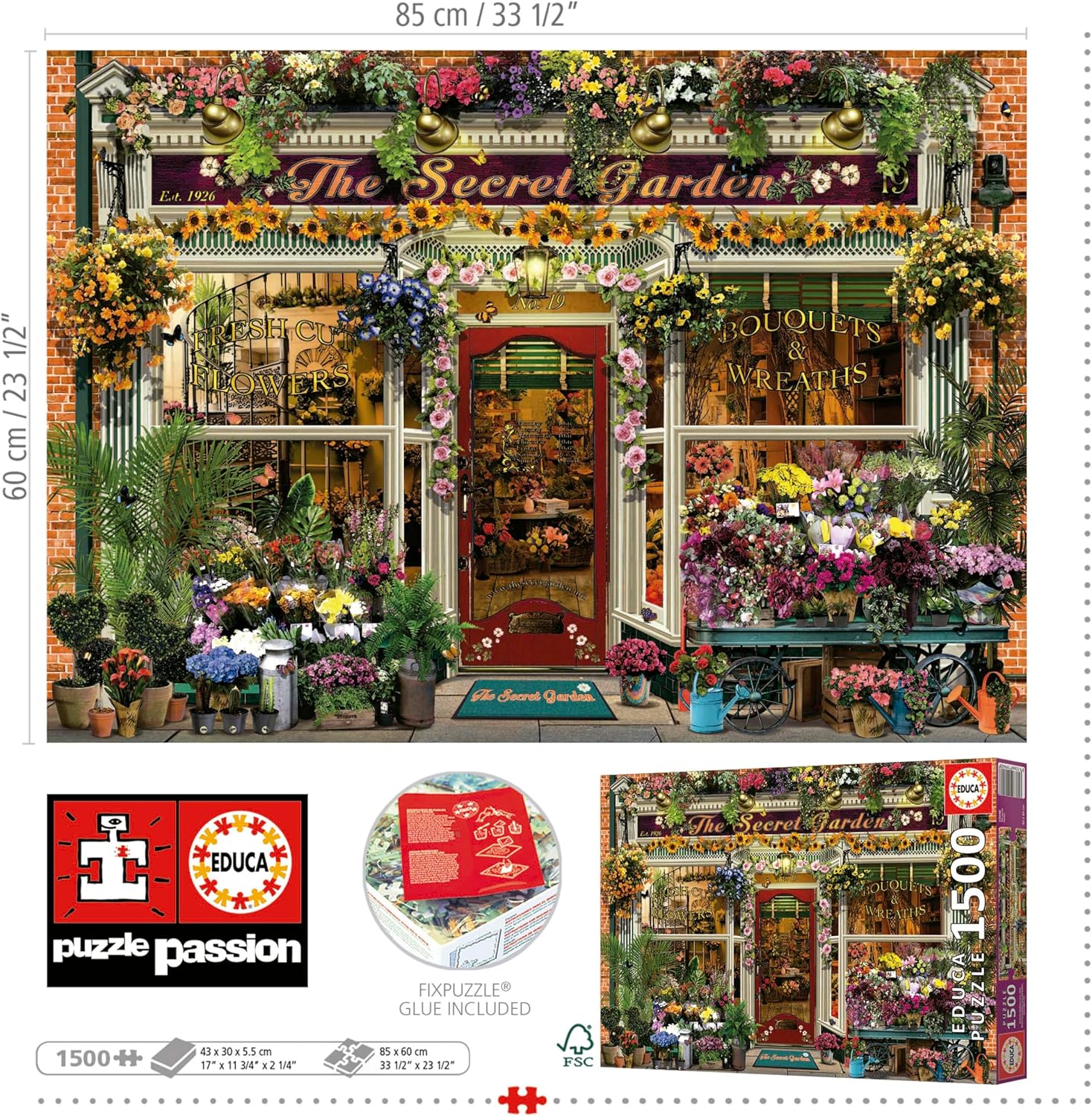 Thumbnail 2 de Puzzle Educa 1500 pièces Le Jardin Secret (85 x 60 cm) – dès 14 ans