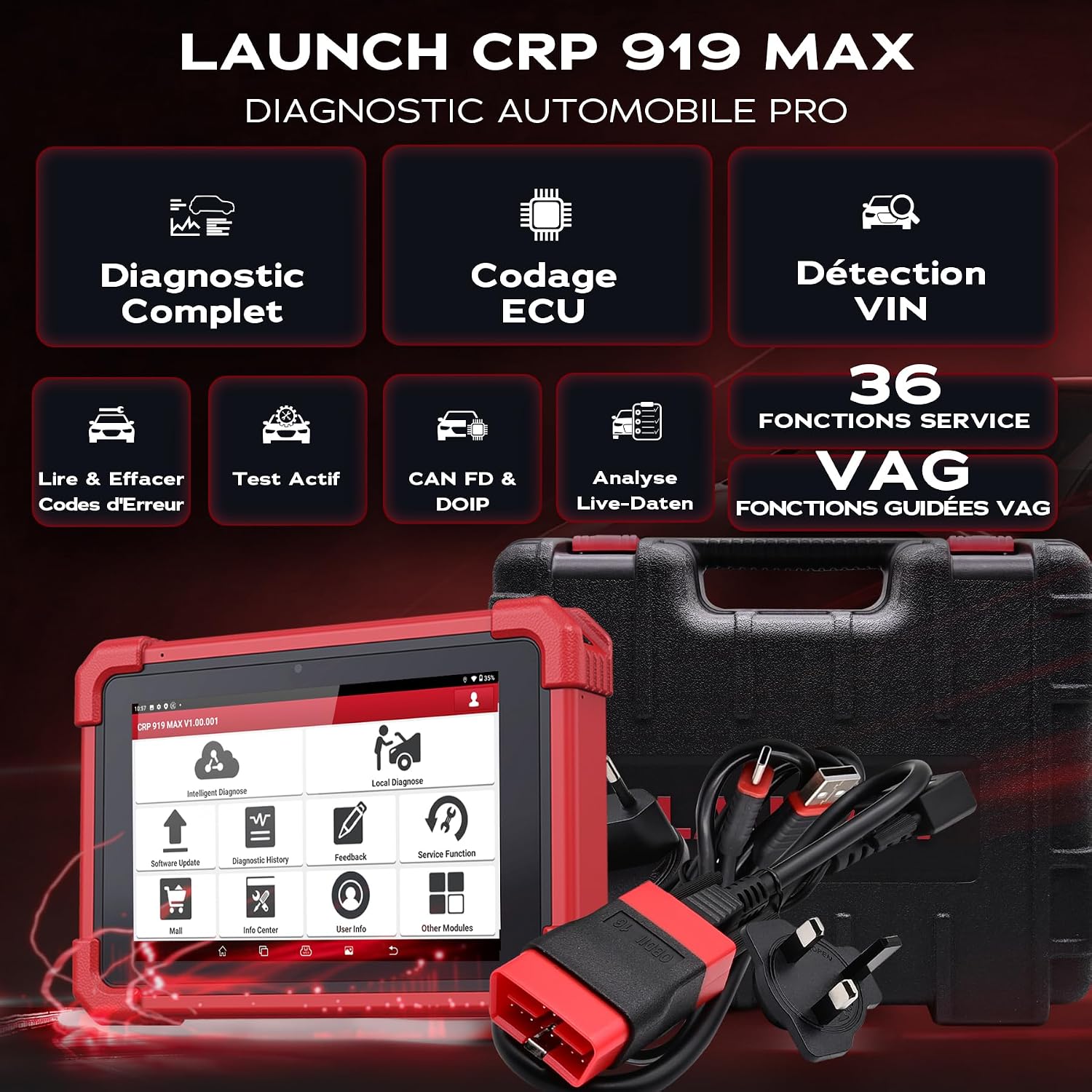 Thumbnail 1 de LAUNCH CRP919MAXBT OBD2-diagnosescanner XUJX431PROV5 met Bluetooth