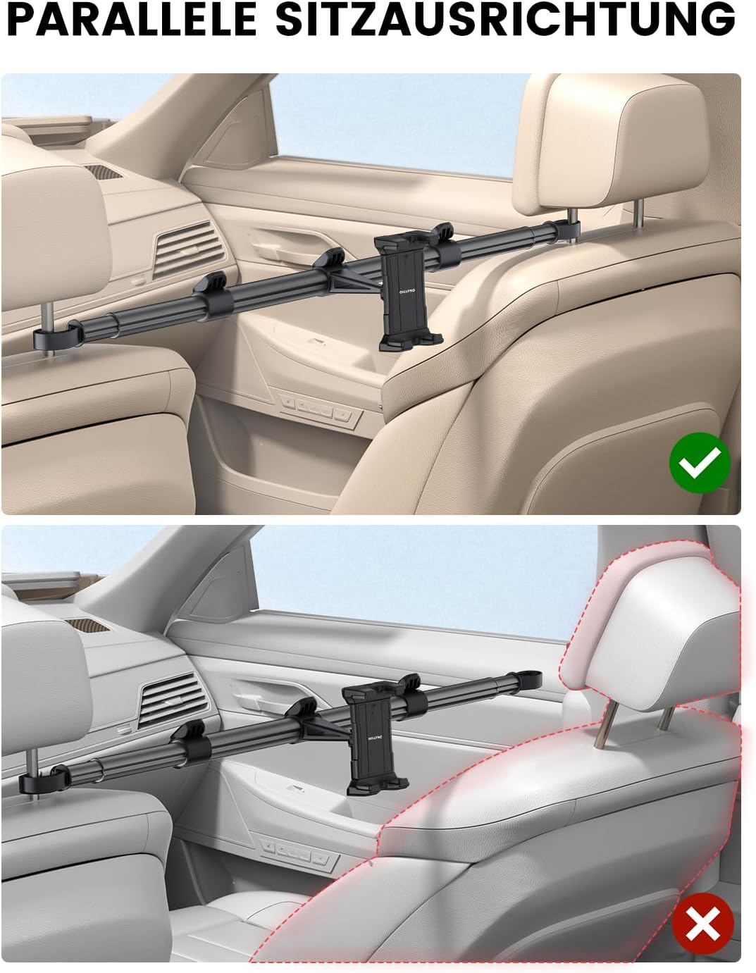 Thumbnail 6 de OHLPRO Tablet Halterung Auto Kopfstütze 3-Stufig