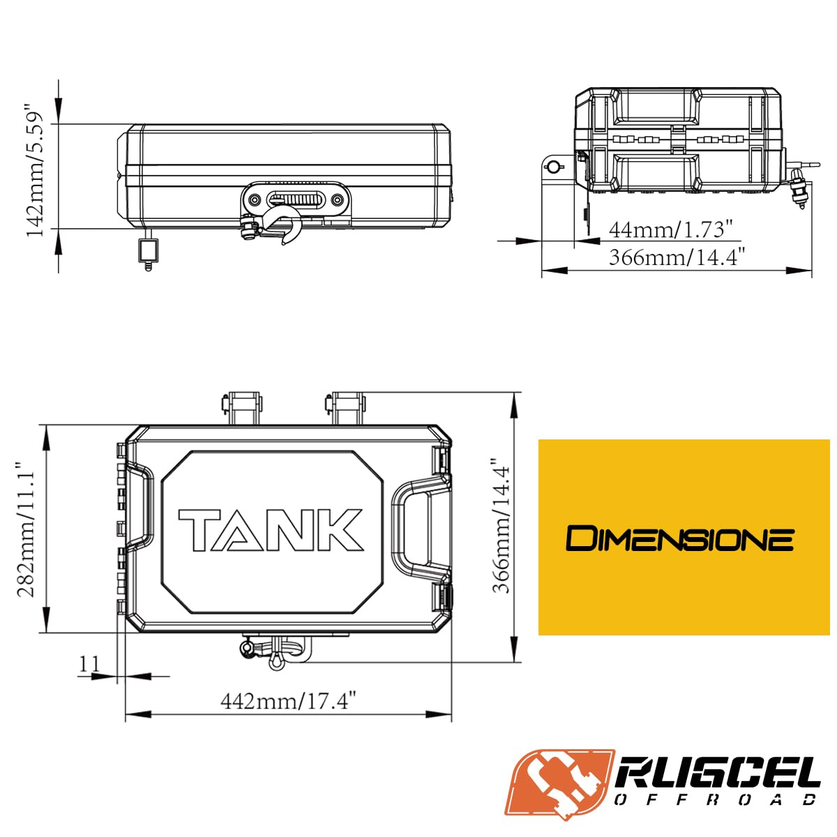 Detalle de Verricello portatile Rugcel Winch 12V DC da 4500 lb: portatile, resistente e completo di accessori