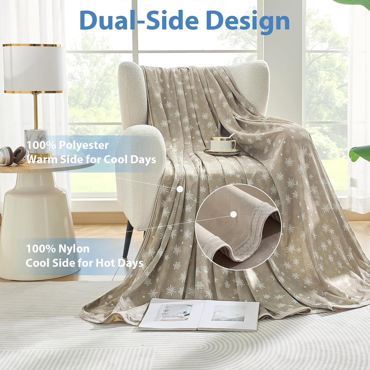 Thumbnail 3 de Cooling Blanket for Hot Sleepers – RUMBALUXY Snowflake Snowflake Cool Blanket, 130 x 180 cm