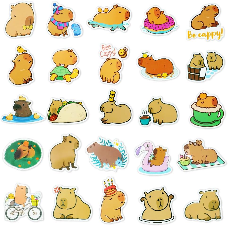 Thumbnail 4 de Vicloon Cute Capybara Stickers – Waterproof PVC vinyl stickers for laptops, phones & more