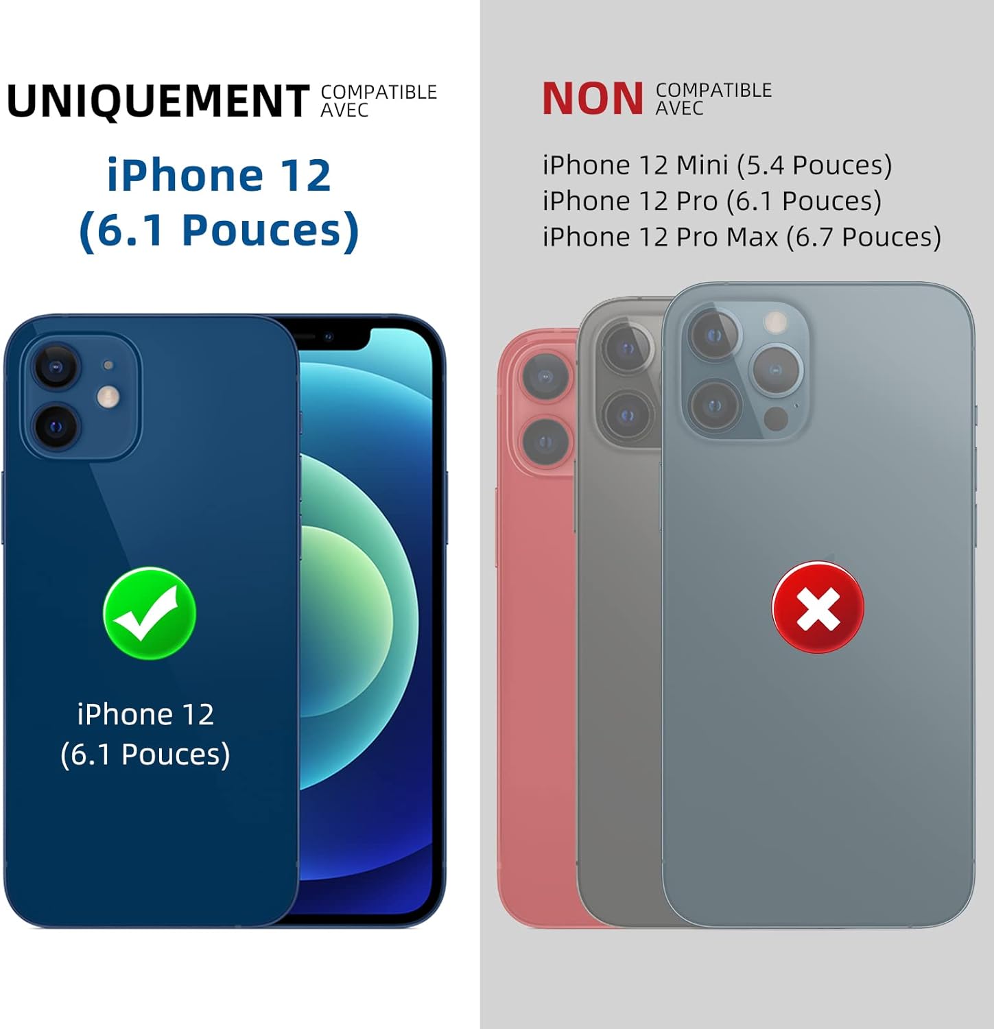 Detalle 2 de Beeasy Coque étanche 360° pour iPhone 12 6,1