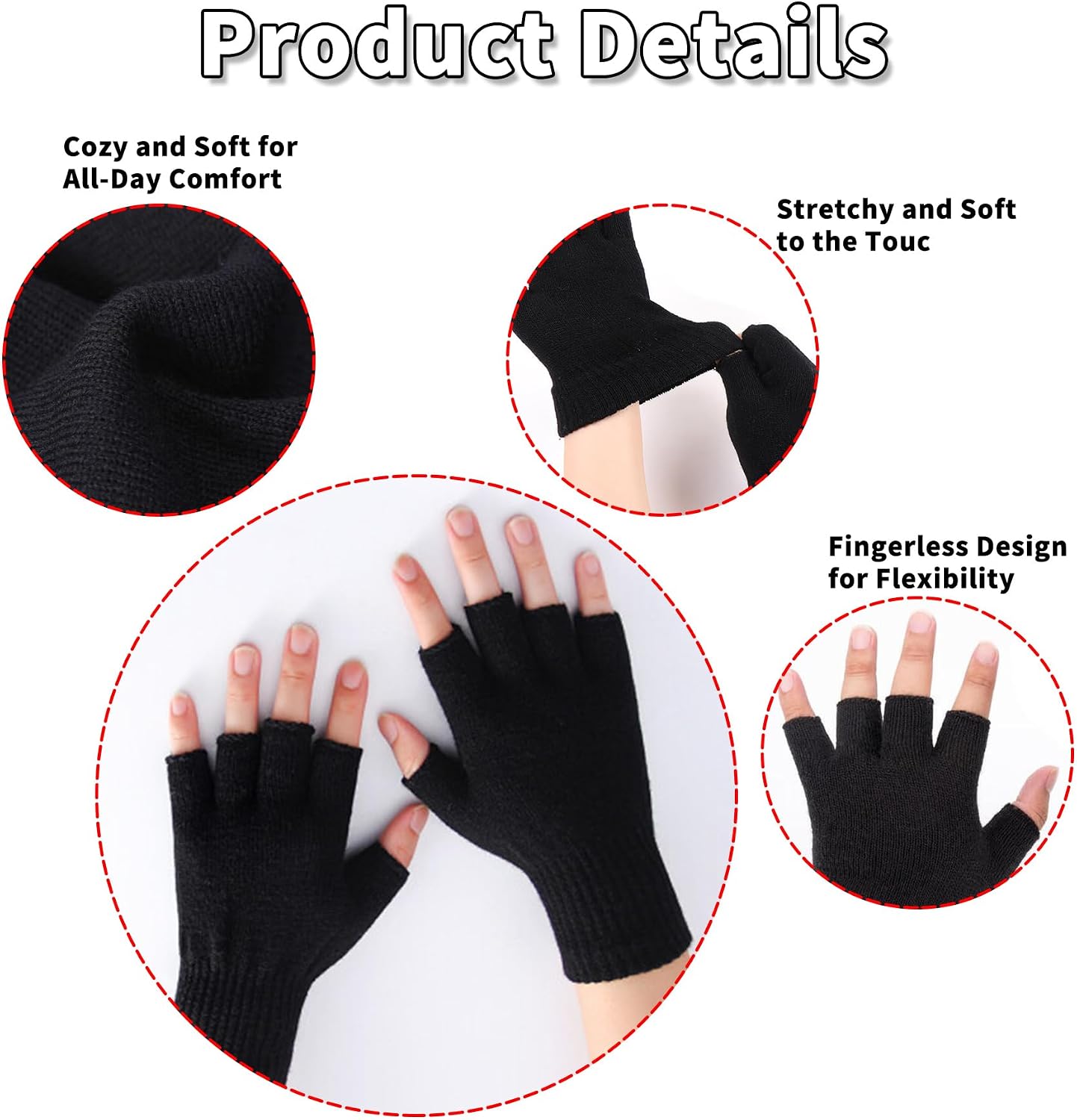 Thumbnail 1 de Fingerless Gloves, One Size
