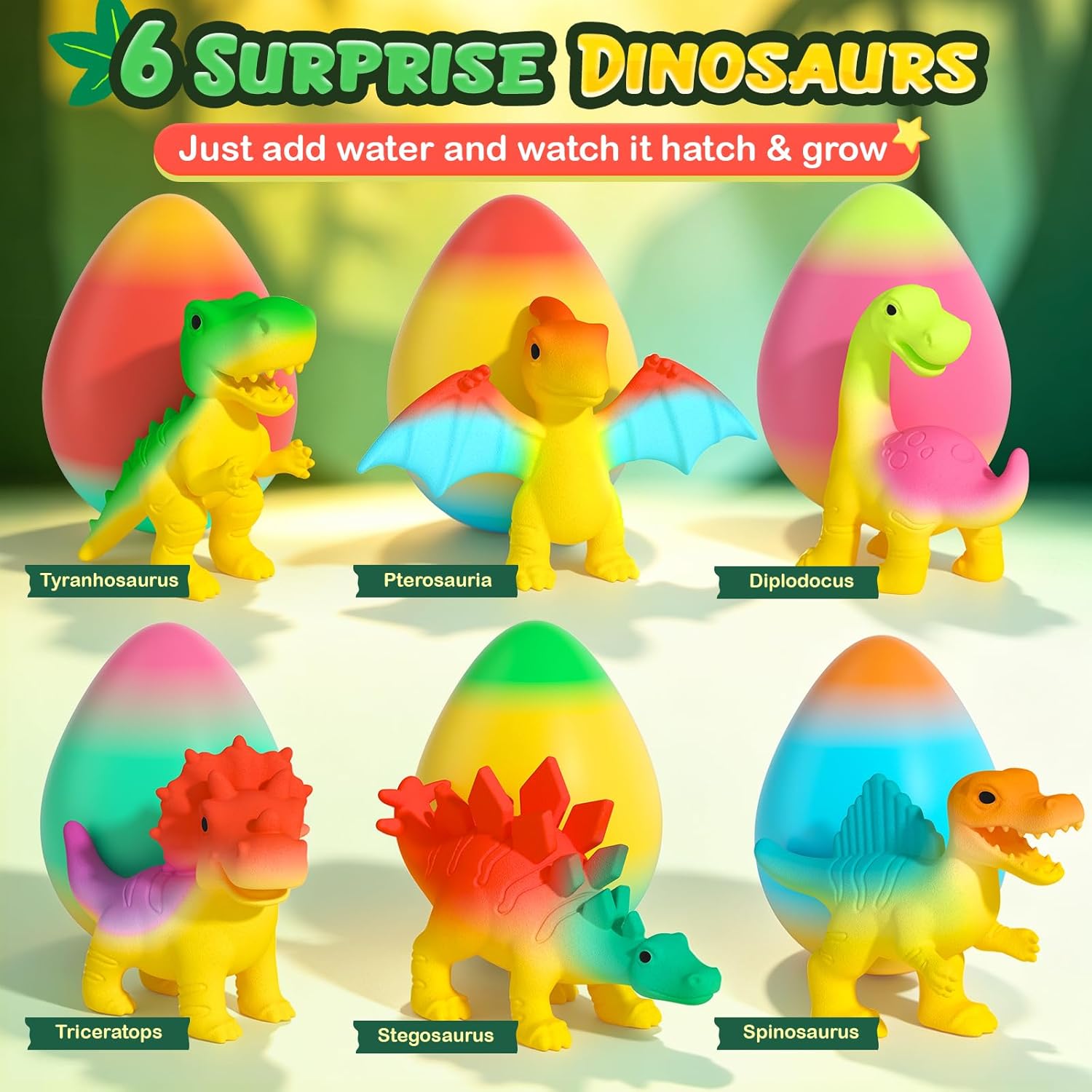 Detalle de Dinosaur Hatching Surprise Eggs for Kids – 6 Pack Dino Toys (UK)