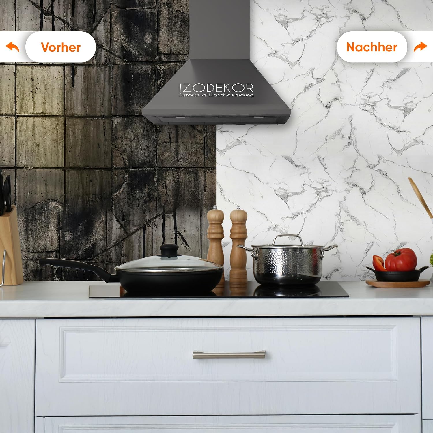 Thumbnail 3 de IZODEKOR Wandpaneele in Marmoroptik (60 x 120 cm) – PVC-Wandverkleidung für Küche & Bad