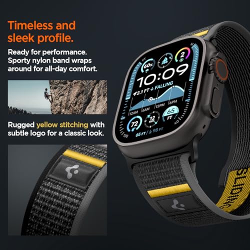 Detalle de Spigen Correa Athlex Air para Apple Watch Ultra 3/2/1 y Series 11/10/9/8/7-4/SE (49/46/45/44mm) negro activo
