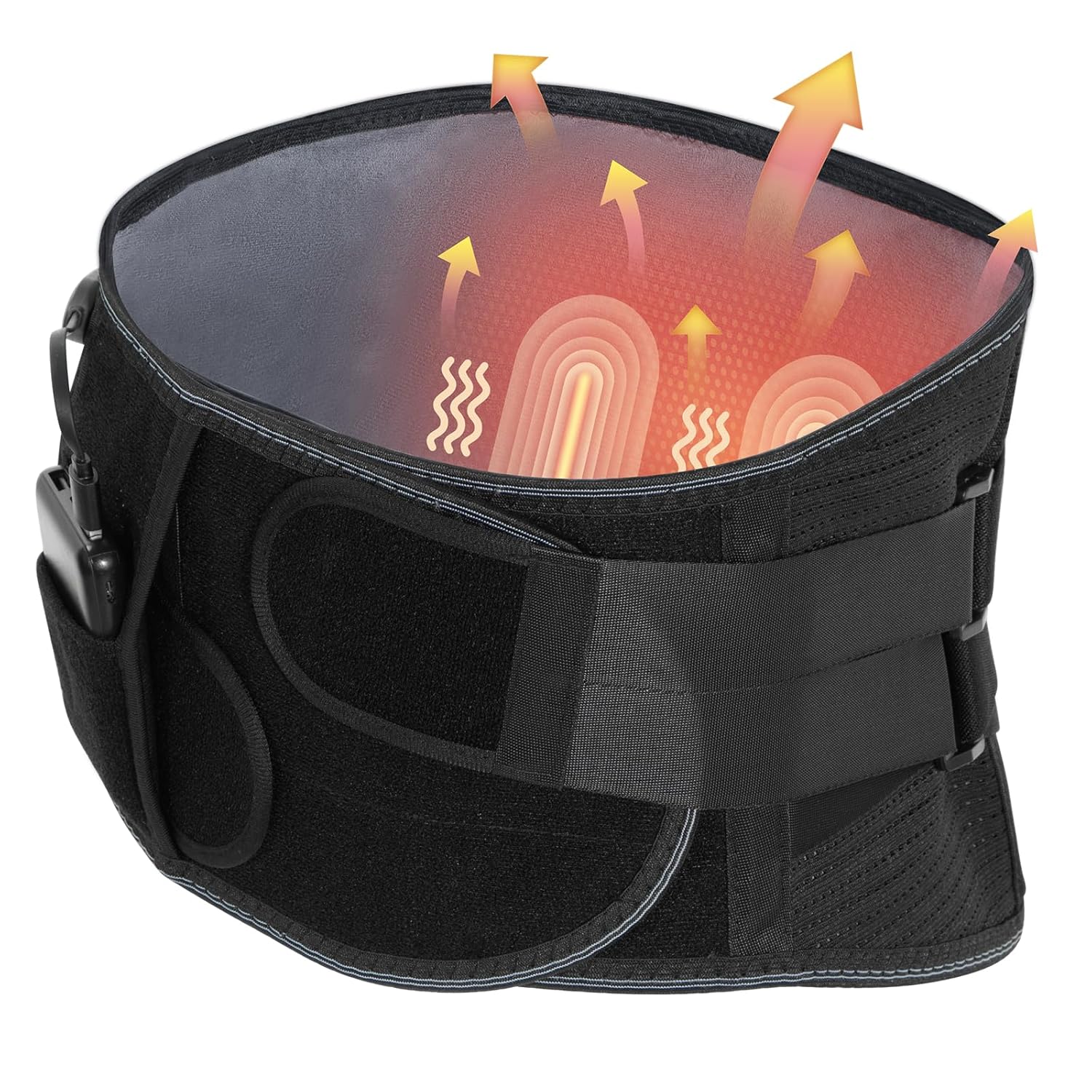 Detalle de HONGJING Beheizte Rückenmassagegerät Bandage – 3-in-1 Wärme, Massage und Stütze (XL)