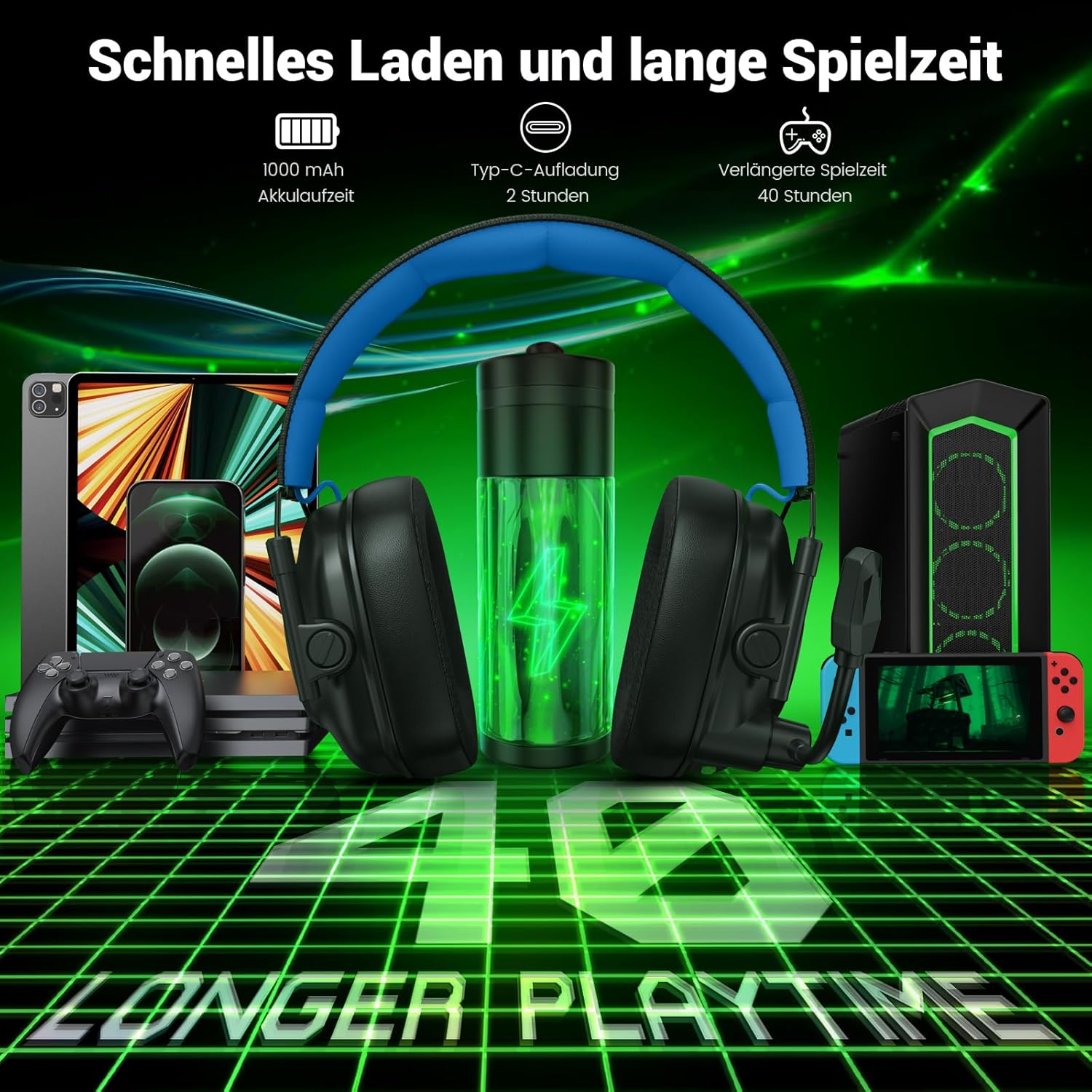 Thumbnail 4 de Krysenix KGH2 Wireless Gaming Headset 2,4 GHz