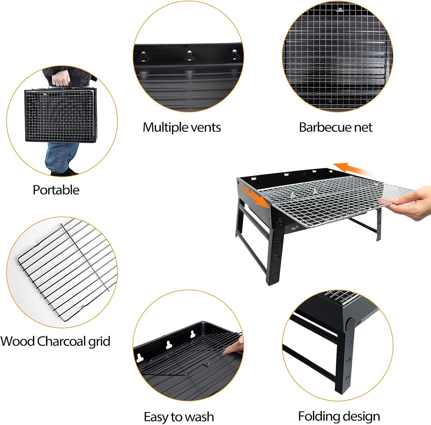 Detalle 2 de Portable BBQ Barbecue Grill 15.35