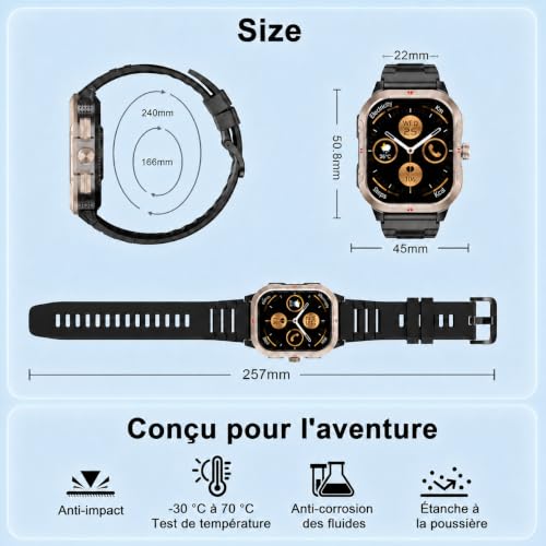 Thumbnail 7 de Jugeman Montre Connectée Homme Militaire – GPS intégré, écran 2,06" et autonomie polyvalente