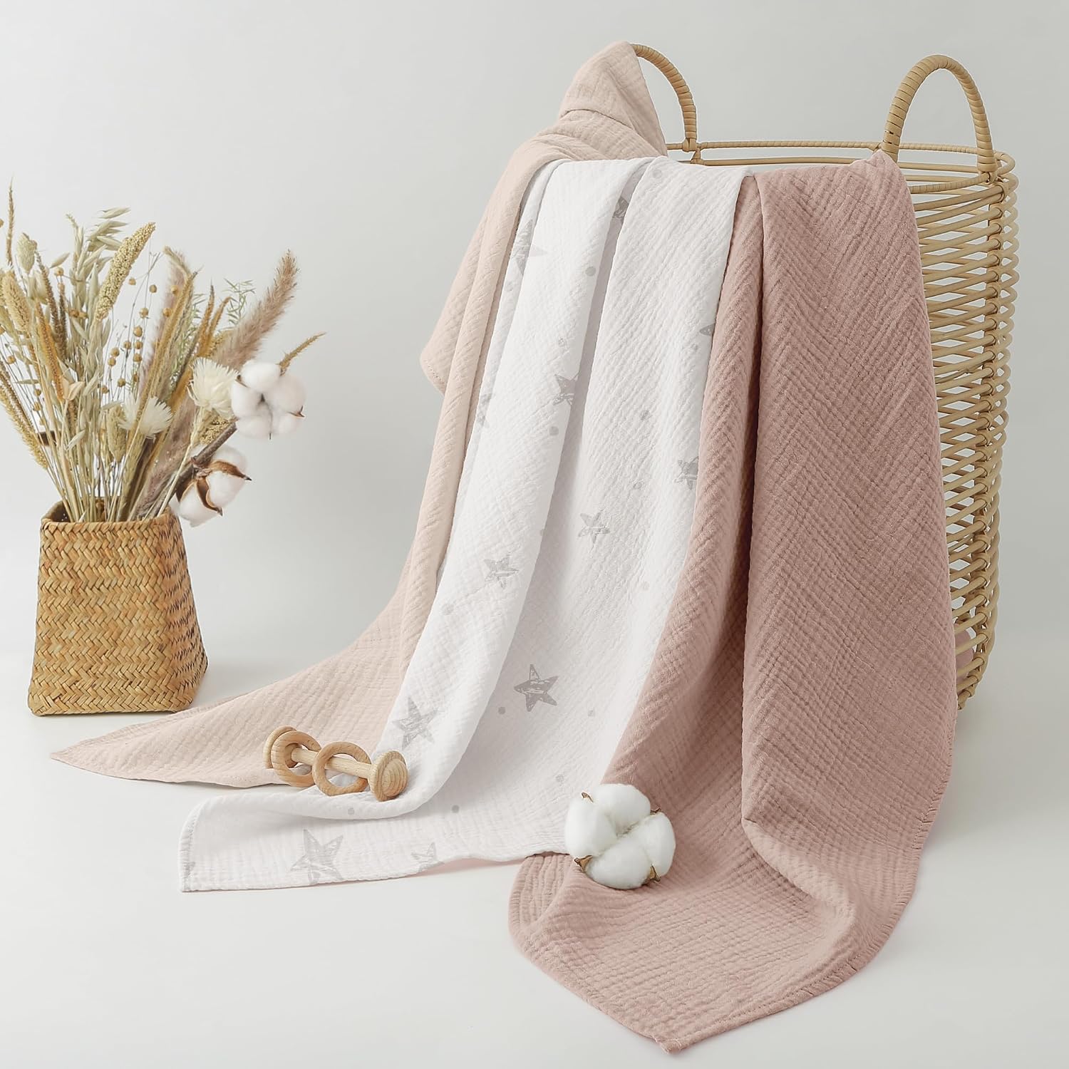 Thumbnail 4 de Muslin Swaddle Blankets 96x100cm 3 Pack