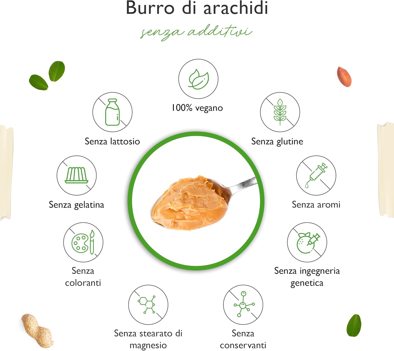 Detalle de Burro di arachidi croccante 1 kg naturare senza additivi – alto contenuto proteico e vegan