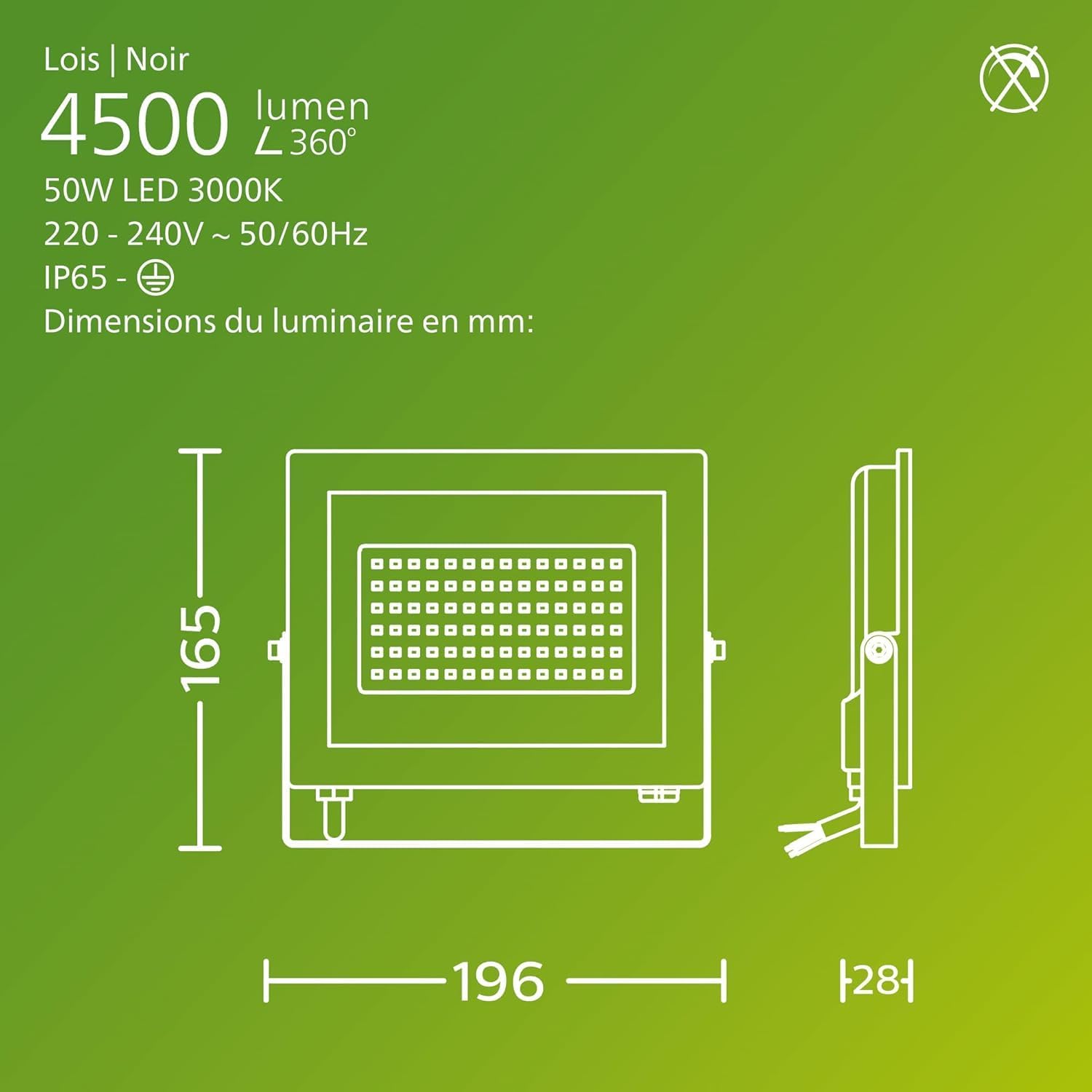 Detalle de Philips Lois Projecteur Extérieur 50 W