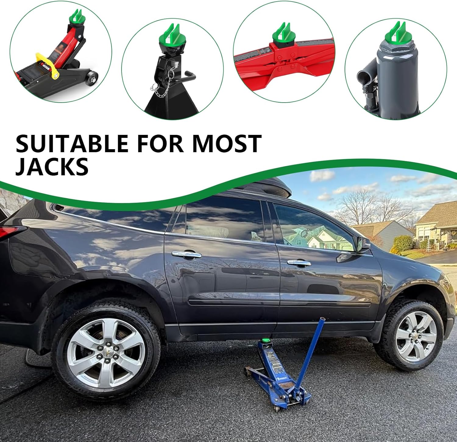 Thumbnail 6 de Chelhead Green Magnetic Frame Rail Floor Jack Pad – universal magnetic jack pad for pinch welds