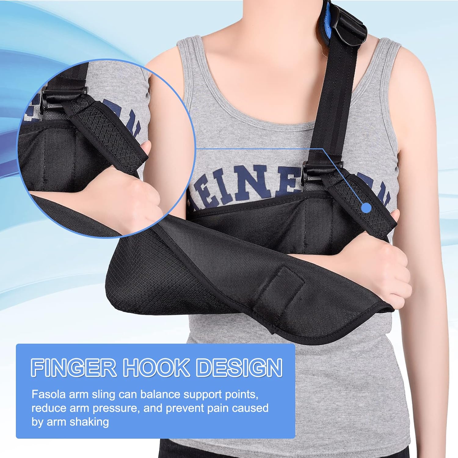 Thumbnail 2 de Fasola Universal Arm Sling (Shoulder Immobiliser) with Foam Neck Pad and Adjustable Strap – L