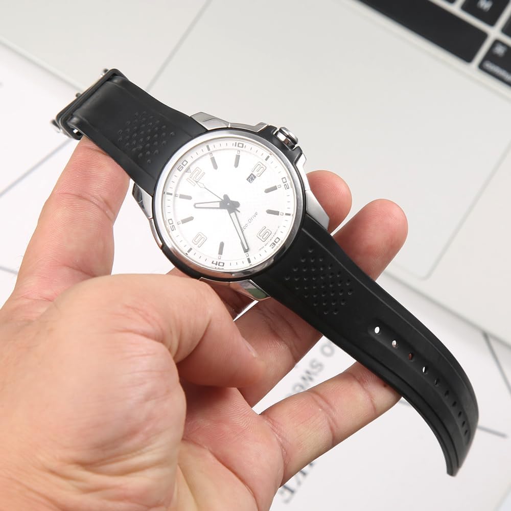 Thumbnail 5 de MCXGL Silikon-Ersatzband 23 mm mit gebogenem Ende für Citizen Eco-Drive Weekender (AW1150-07E, AW1158-05L)