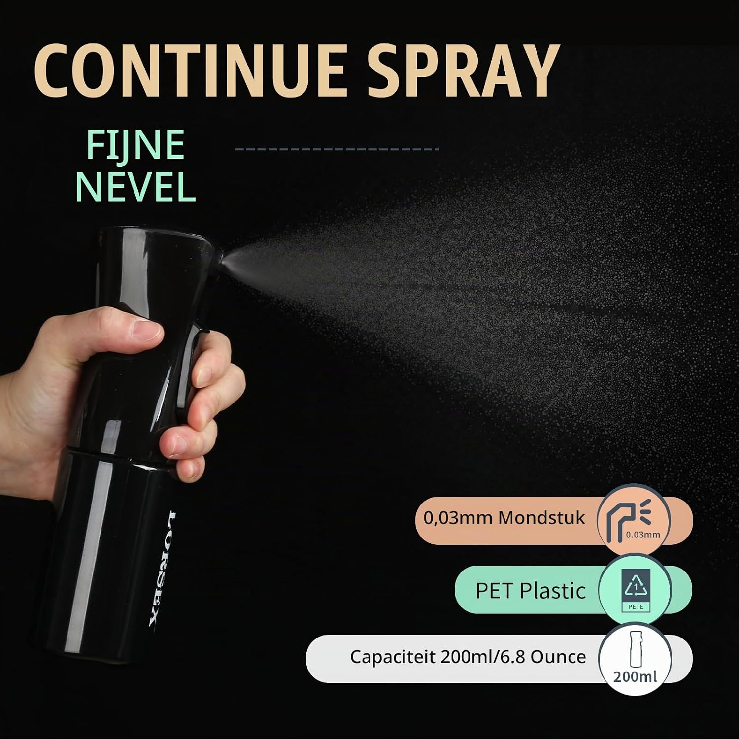 Detalle 2 de LORSEX haarborstelset voor natuurlijk haar met 200 ml sprayfles