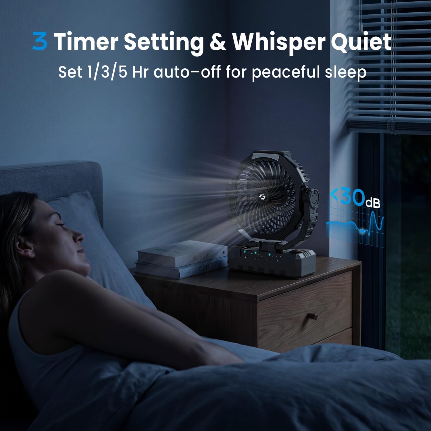 Thumbnail 3 de FRIZCOL 3-in-1 Camping Fan: Portable, Rechargeable, with Light and Remote