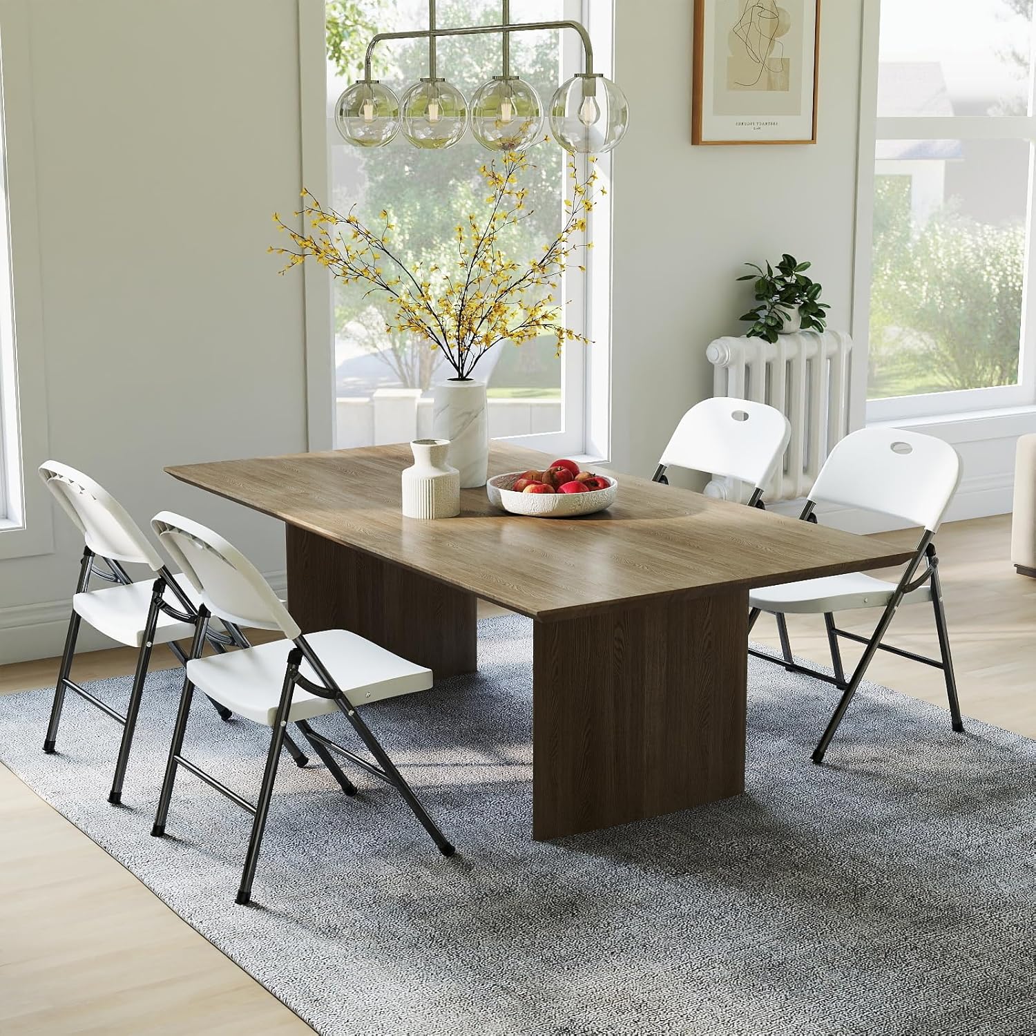 Thumbnail 1 de Klappstühle 4er-Set aus Kunststoff mit stabilem Stahlgestell – komfortable, faltbare Gartenstühle für Indoor & Outdoor