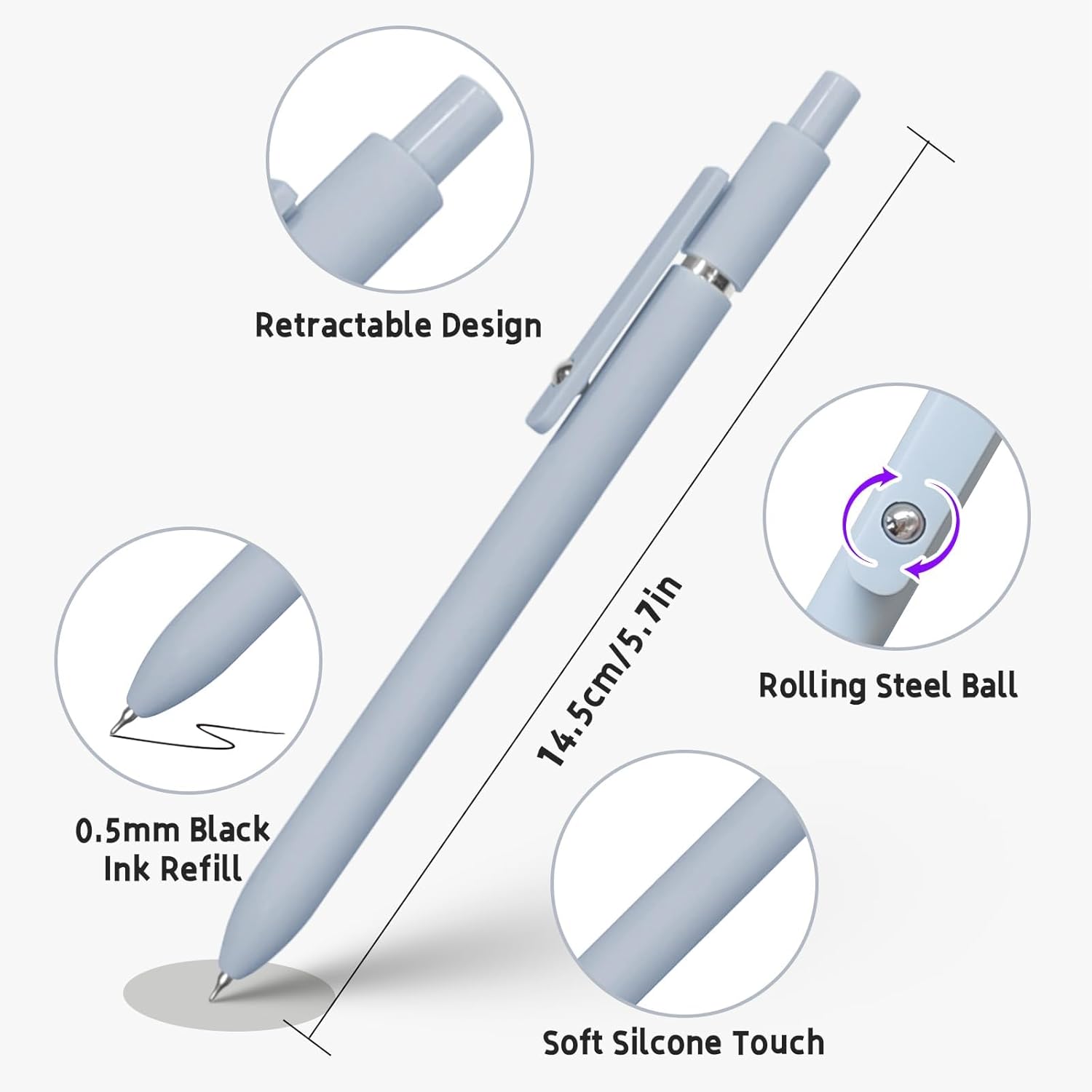 Thumbnail 2 de UIXJODO Gelstifte 0,5 mm – 5er Set für Notizen ✏️