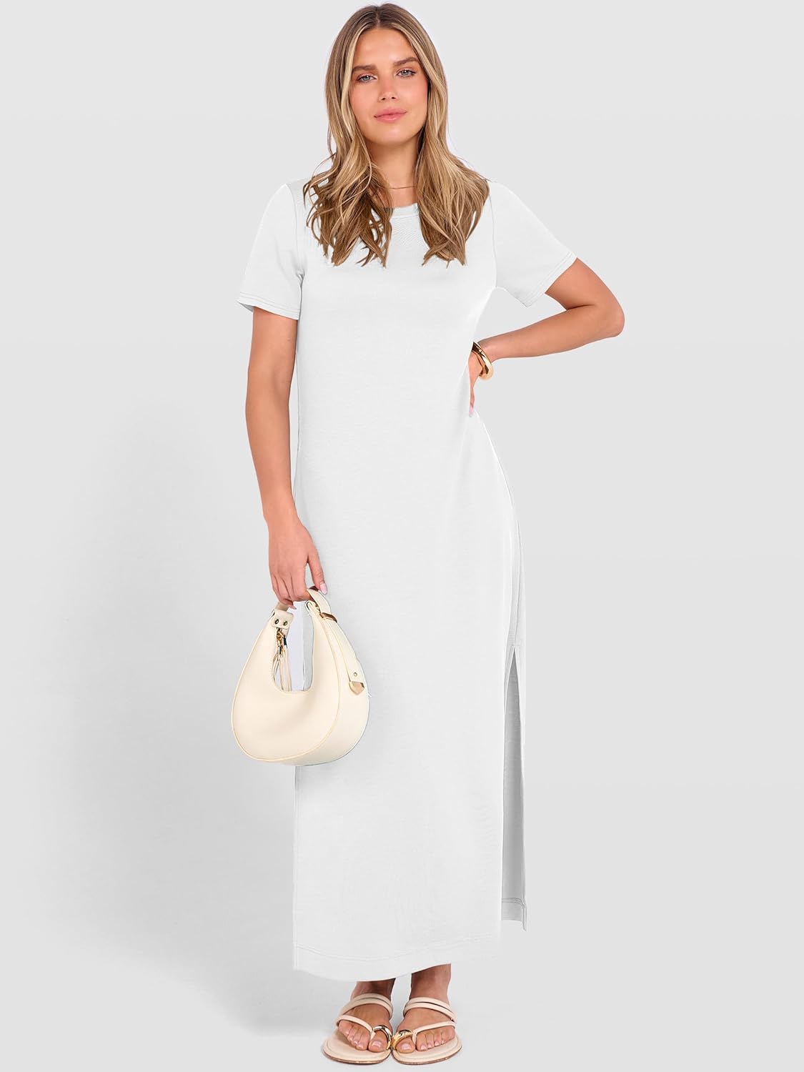 Thumbnail 3 de ANRABESS Womens Summer Casual Maxi Dress: Soft, Wrinkle-Free Travel Dress with Side Split