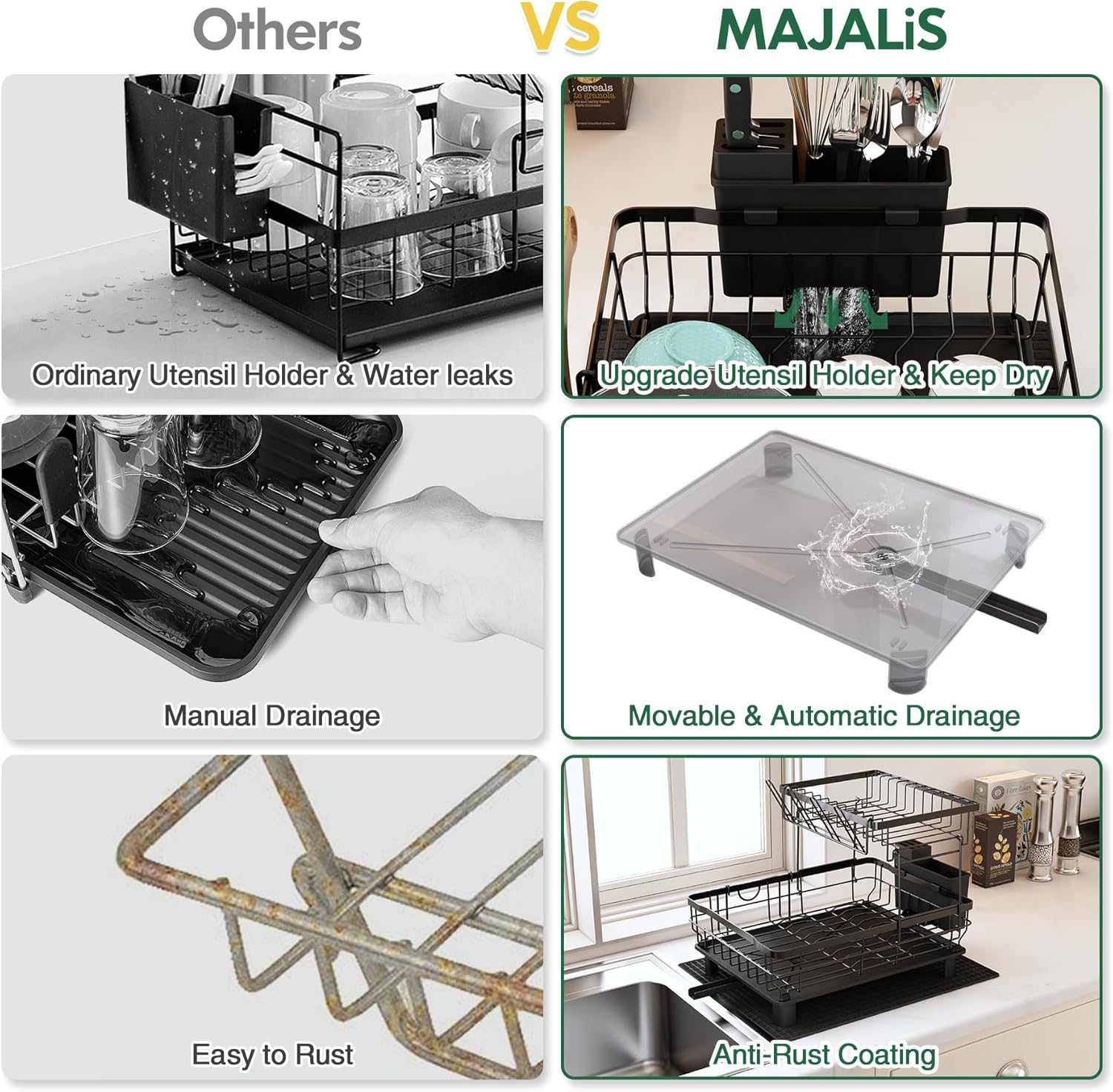 Detalle de MAJALiS 2 Tier Dish Rack 43cm 🍽