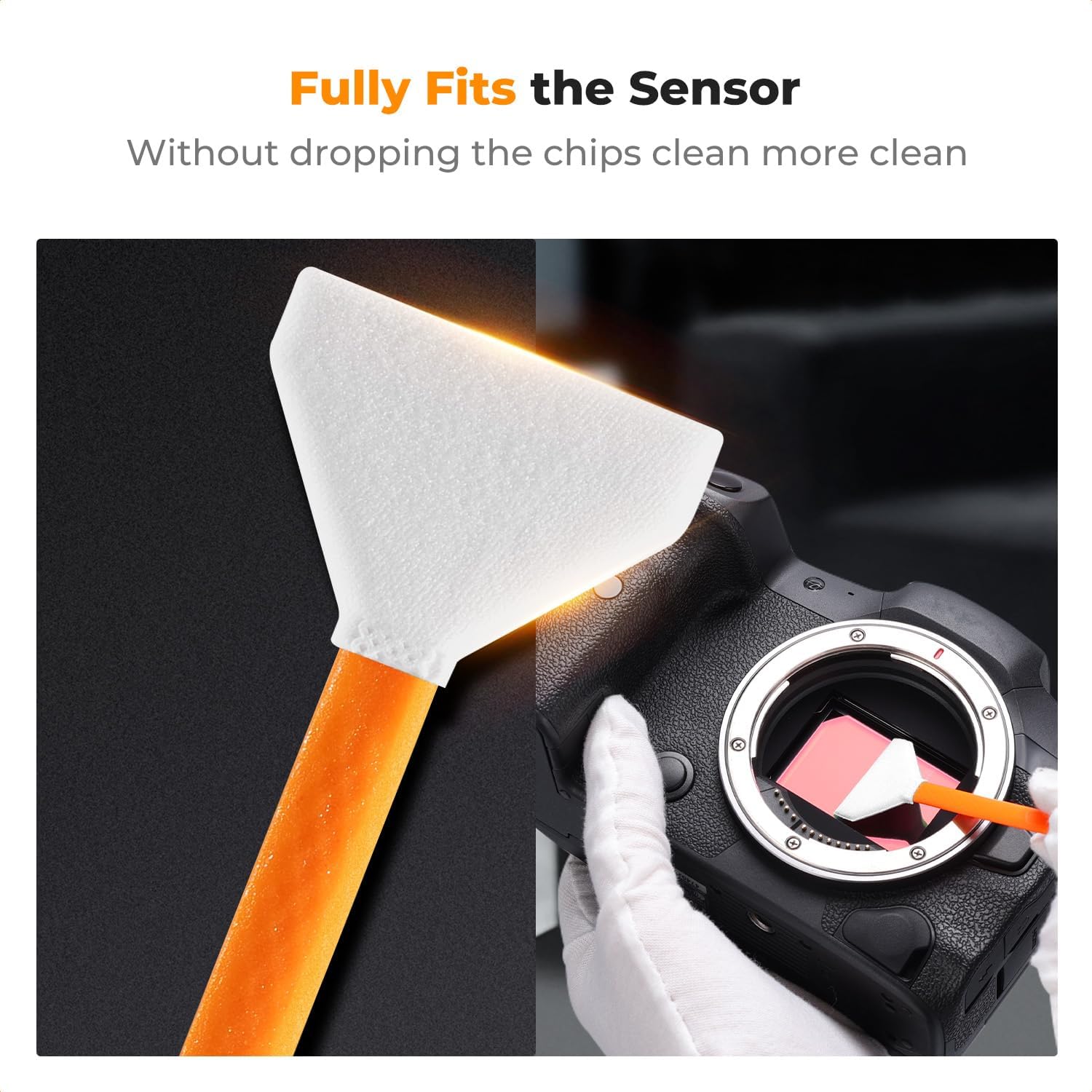 Thumbnail 2 de K&F CONCEPT Sensor Reinigungsset mit 10 Mikrofaser-Swabs (24 mm) und 20 ml Reinigungsflüssigkeit