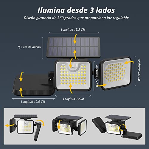 Detalle 2 de OUSFOT Luz Solar Exterior con Sensor de Movimiento 180 LED