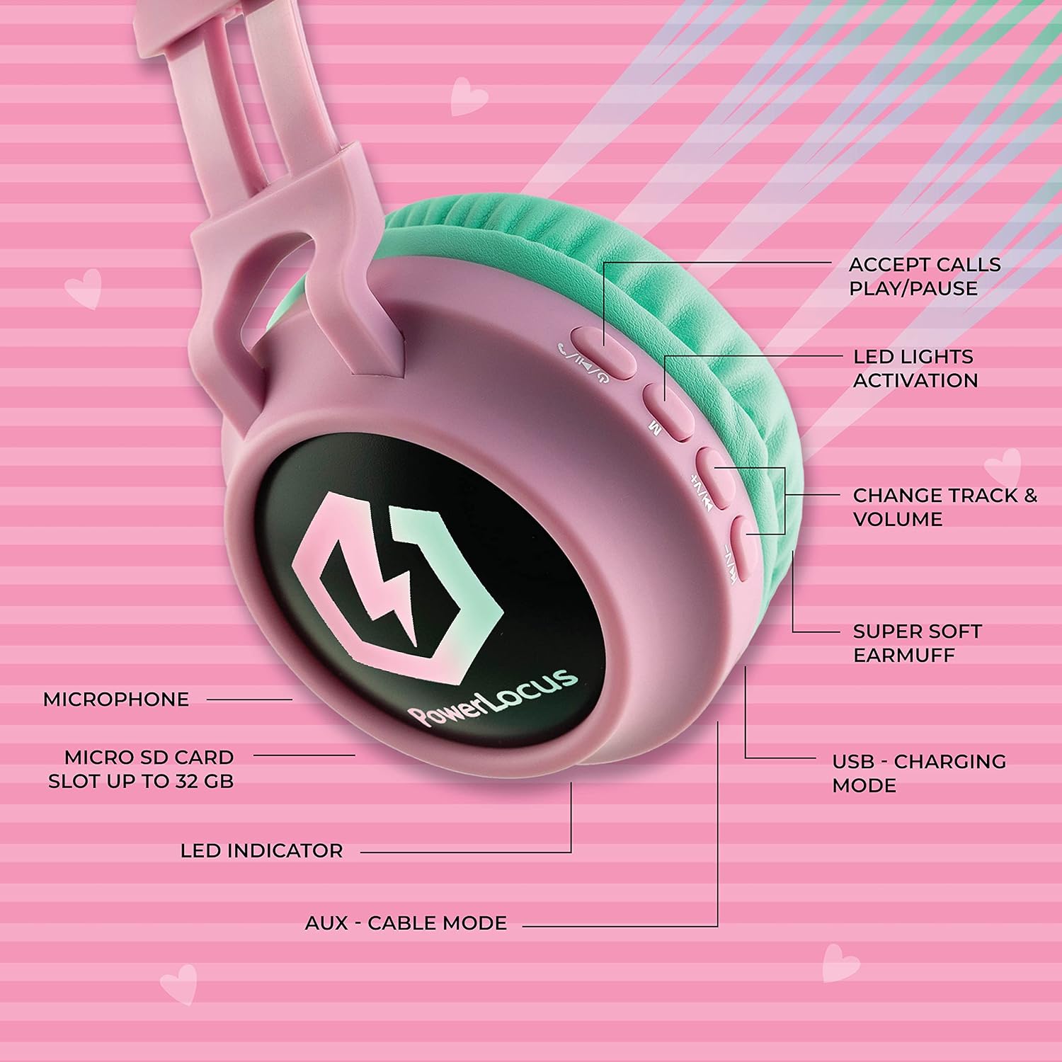 Thumbnail 6 de PowerLocus Bluetooth kids headphones 15m